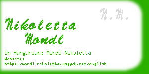 nikoletta mondl business card